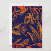 Invitation Fête des mariées florale Feuille Orange de la mari (Dos)