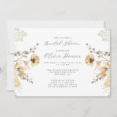 Invitation Fête des mariées Florale Fleur sauvage Crème Et Sa (Devant)