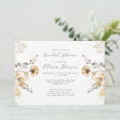 Invitation Fête des mariées Florale Fleur sauvage Crème Et Sa (Debout devant)