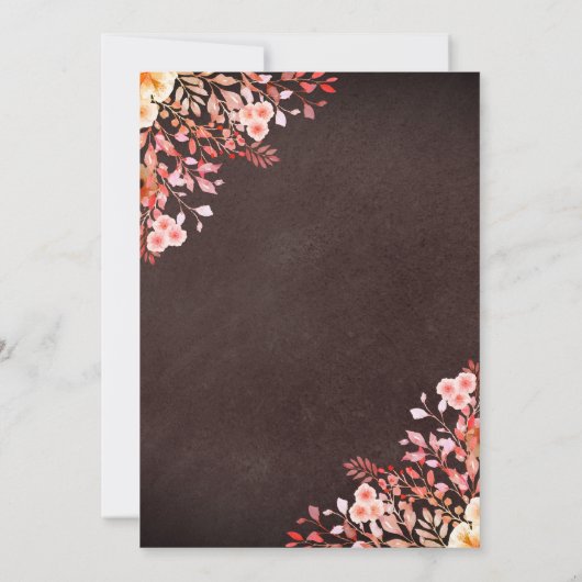 Invitation Fête des mariées florale Fleur sauvage en tableau (Dos)