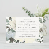INVITATION FÊTE DES MARIÉES FLORALE FLORALE EN IVOIRE DOUCE (Debout devant)