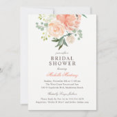 Invitation Fête des mariées florale floue printemps (Devant)