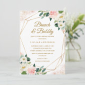 Invitation Fête des mariées Florale Géométrique Brunch Et Bub (Debout devant)