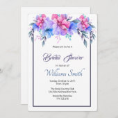 Invitation Fête des mariées florale imprimable (Devant / Derrière)