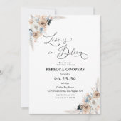 Invitation Fête des mariées Florale Ivory Et Blue Boho (Devant)
