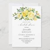 Invitation Fête des mariées florale jaune (Devant)