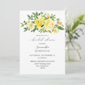 Invitation Fête des mariées florale jaune (Debout devant)