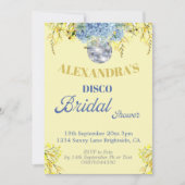 Invitation Fête des mariées Florale Jaune Bleu (Devant)