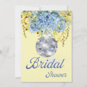 Invitation Fête des mariées Florale Jaune Bleu (Dos)