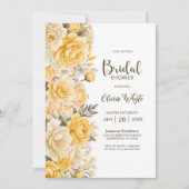 Invitation Fête des mariées florale jaune moderne (Devant)