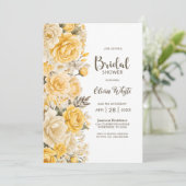 Invitation Fête des mariées florale jaune moderne (Debout devant)