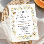 Invitation Fête des mariées florale Jaune moderne à l'abeille