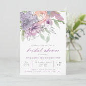 Invitation Fête des mariées florale Lilac Spring (Debout devant)