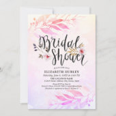 Invitation Fête des mariées florale Magenta Pink (Devant)