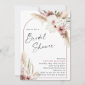 Invitation Fête des mariées florale Mauve Boho (Devant)