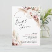 Invitation Fête des mariées florale Mauve Boho (Debout devant)