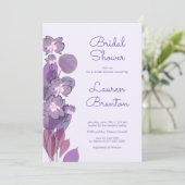 Invitation Fête des mariées florale mauve pourpre (Debout devant)