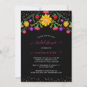 Invitation Fête des mariées florale mexicaine (Devant)