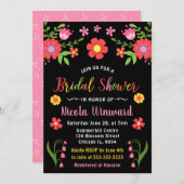 Invitation Fête des mariées Florale mexicaine Fiesta (Devant / Derrière)