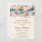 Invitation Fête des mariées florale moderne aquarelle Invitat (Devant)