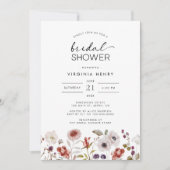 Invitation Fête des mariées florale moderne Boho (Devant)