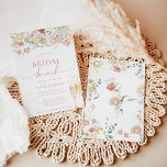 Invitation Fête des mariées florale moderne Boho | Brunch nup<br><div class="desc">Cette belle invitation à la douche nuptiale présente une calligraphie manuscrite avec des fleurs modernes - la façon parfaite d'accentuer votre douche nuptiale ou événement spécial. Modifiez facilement la plupart des termes pour correspondre à votre événement! Le texte et les couleurs sont entièrement modifiables —> cliquez sur le bouton "Customiser...</div>