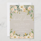 Invitation Fête des mariées florale moderne élégante à la bro (Devant)