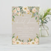 Invitation Fête des mariées florale moderne élégante à la bro (Debout devant)