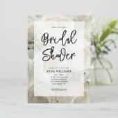 Invitation Fête des mariées florale moderne élégante Rose bla (Debout devant)