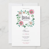 Invitation Fête des mariées florale moderne minimale (Devant)