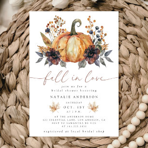 Invitation Fête des mariées florale Moody Fall