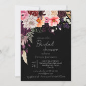 Invitation Fête des mariées florale Moody foncé (Devant)
