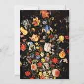 Invitation Fête des mariées florale noire (Dos)