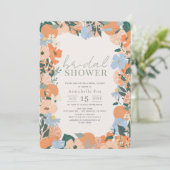 Invitation Fête des mariées Florale orange (Debout devant)