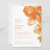 Invitation Fête des mariées Florale orange II (Devant)