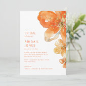 Invitation Fête des mariées Florale orange II (Debout devant)