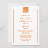 Invitation Fête des mariées Florale Orange Marigold (Devant)