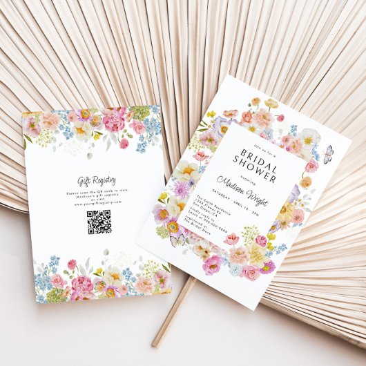 Invitation Fête des mariées florale Pastel Bloom