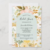 Invitation Fête des mariées Florale Pastel Rose Bleu (Devant)