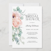 Invitation Fête des mariées florale Pastel Rose Boho douce (Devant)