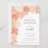INVITATION FÊTE DES MARIÉES FLORALE PEACH WATERCOLOR (Devant)