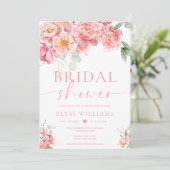 Invitation Fête des mariées florale Piper Peony (Debout devant)