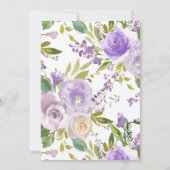 Invitation Fête des mariées florale pourpre (Dos)