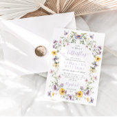 Invitation Fête des mariées florale pourpre pourpre de papill