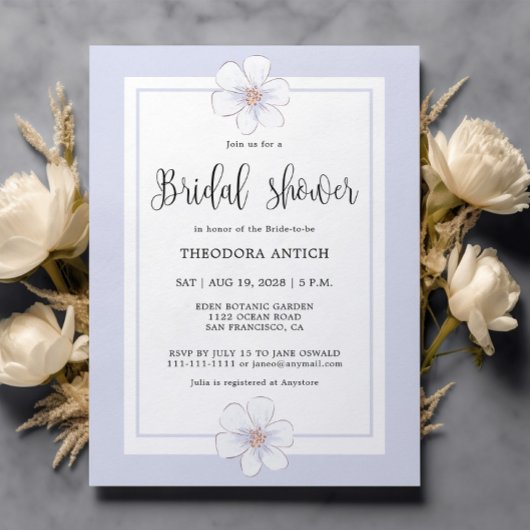 Invitation Fête des mariées florale romantique Lilac