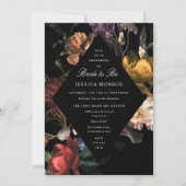 Invitation Fête des mariées florale romantique Moody (Devant)