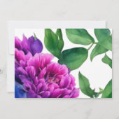 Invitation Fête des mariées florale romantique violet rose (Dos)