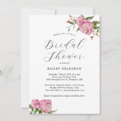 Invitation Fête des mariées florale rose (Devant)