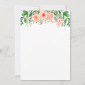 Invitation Fête des mariées florale rose (Dos)