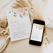 Invitation Fête des mariées florale rose